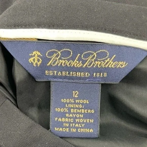 Brooks brothers black wool pencil skirt 12 BoxM - Picture 3 of 3